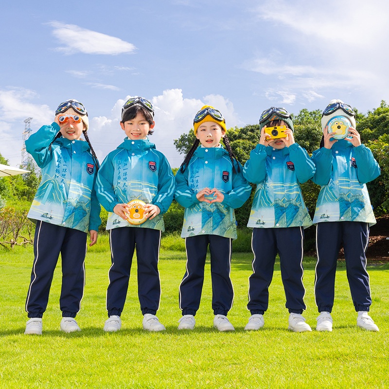 小学生校服春秋装三件套装中国风儿童运动服幼儿园园服儿童校服