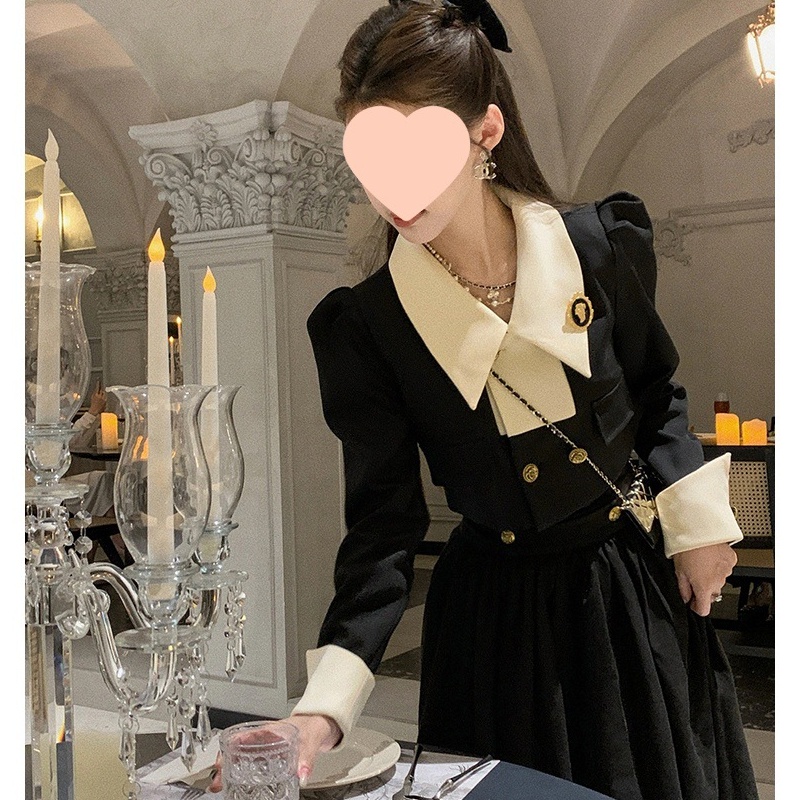 富家千金感连衣裙两件套西装外套搭配裙子穿搭一整套生日礼服