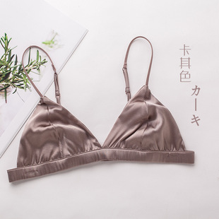 桑蚕丝法式 百搭舒适无钢圈文胸无胸垫小胸软杯真丝弹力薄款 性感