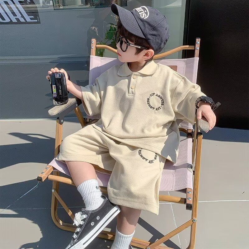男童夏装套装2024新款儿童短袖夏季衣服潮帅气网红炸街夏款