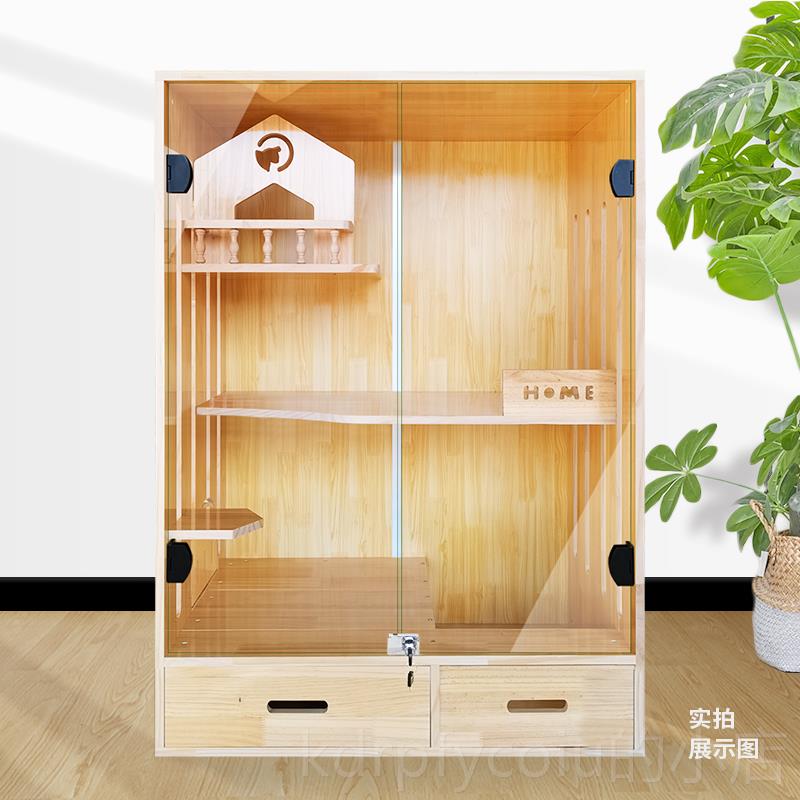 正品室内猫别墅可定 猫笼子 家用实木猫窝猫猫柜房子 猫舍猫屋制