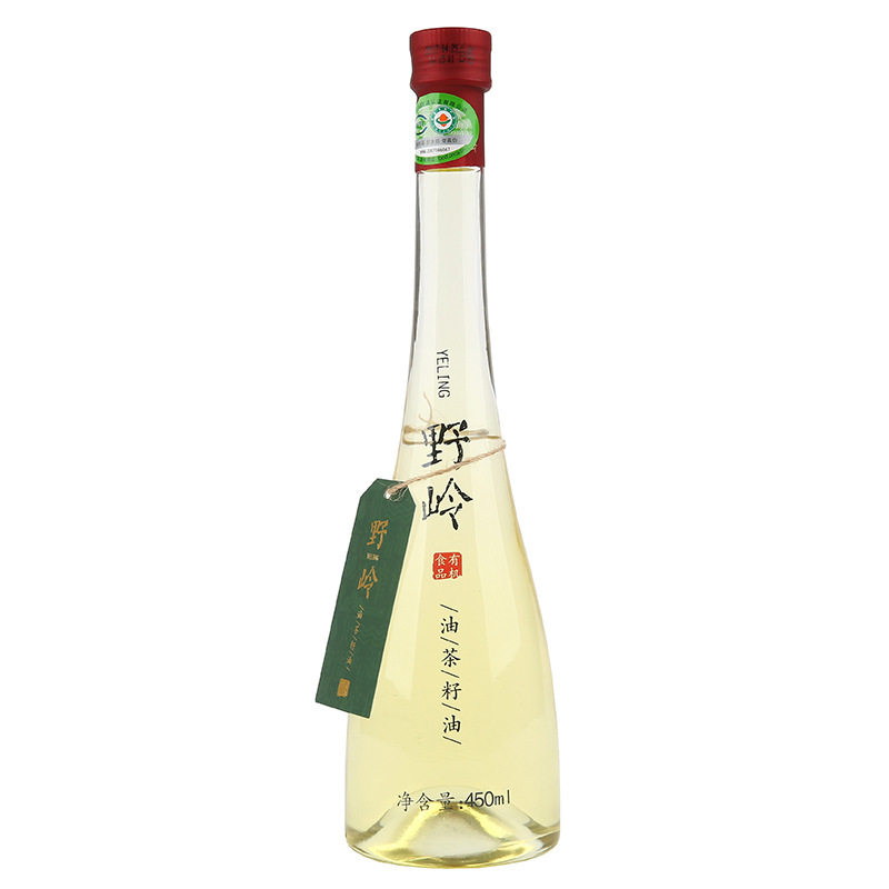 野岭有机初榨山茶油450ml一级油茶籽油l冷榨高端食用油