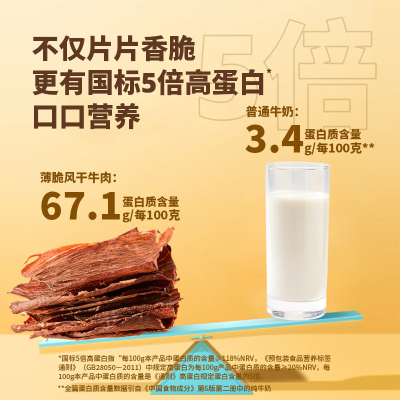 大罐装吃食内蒙古特产超薄香脆风干牛肉片高蛋白办公司休闲零食