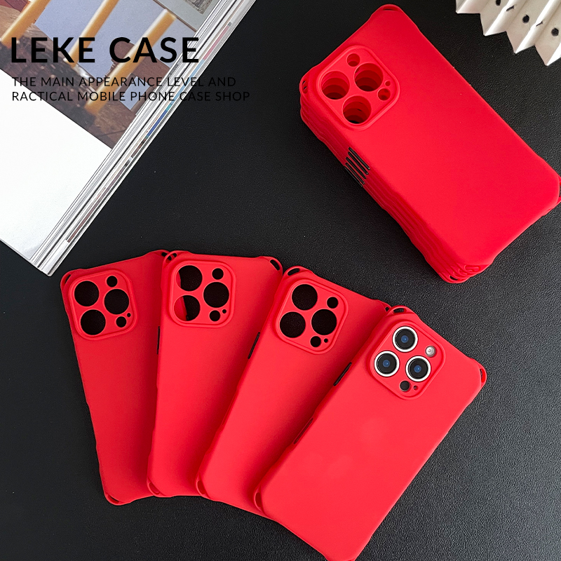 新年中国红硅胶全包手机软壳