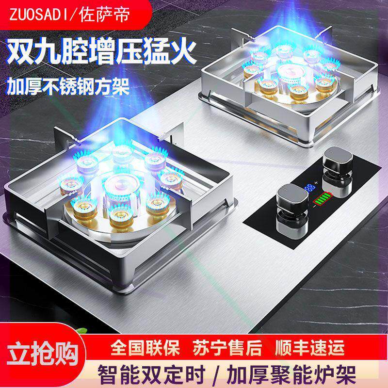 德国燃气灶双灶家用液化气煤气天然气嵌入式台式灶大面板煤气灶具