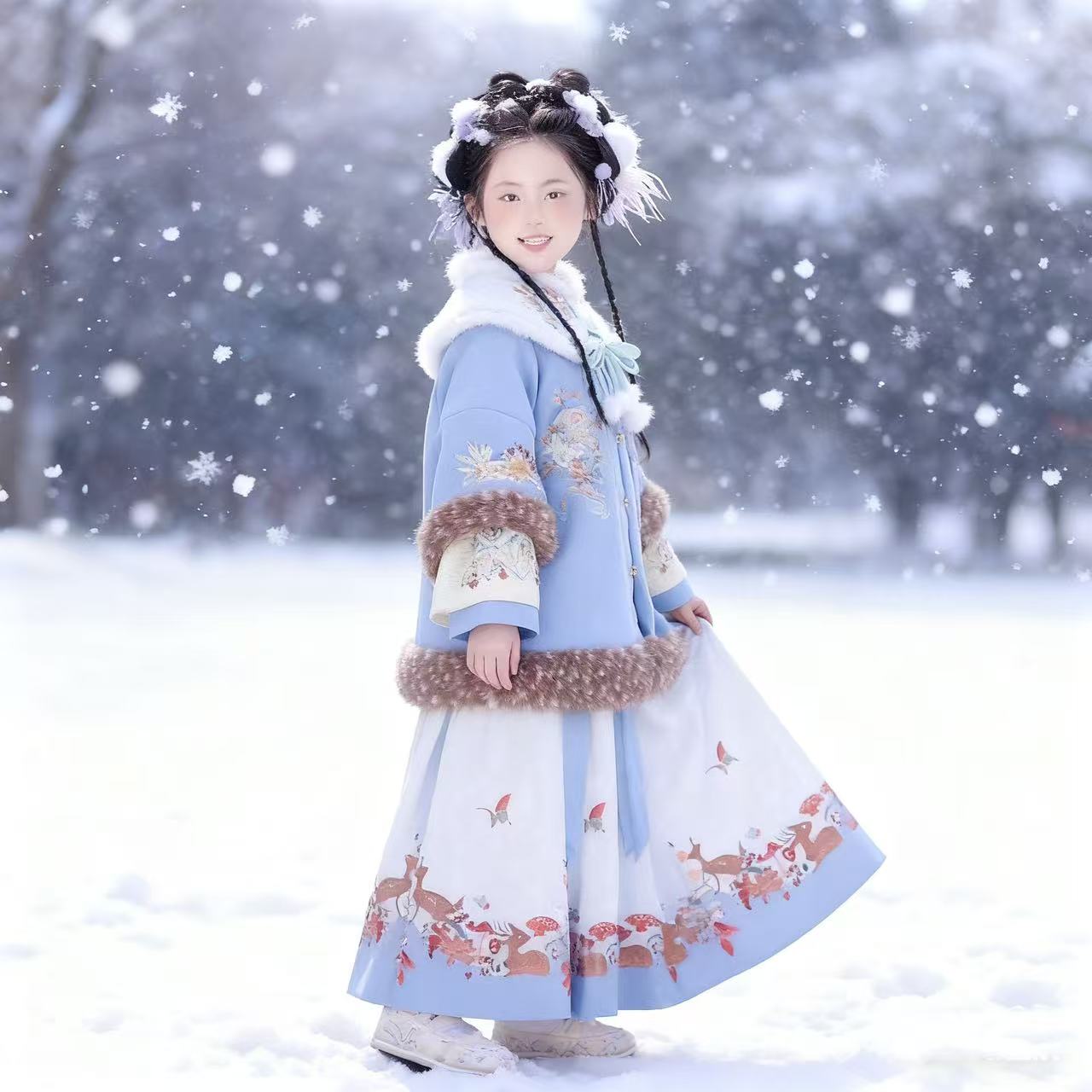 女童汉服2025新款儿童古装超仙小女孩襦裙古风连衣裙女童汉服国风