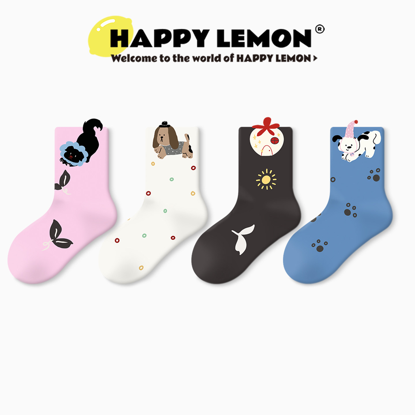 happylemon儿童秋季新品中筒袜子