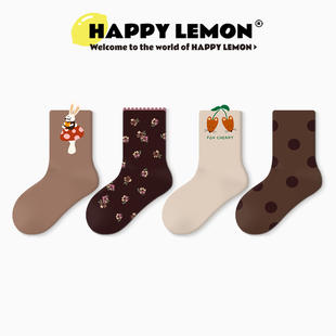 儿童袜子女男童2026春秋新品透气纯棉袜可爱中筒袜宝宝秋冬棉袜子
