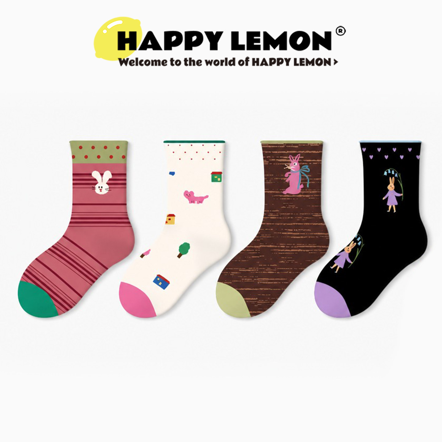 happylemon儿童秋季新品中筒袜子
