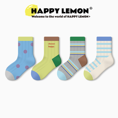 happylemon儿童中筒袜可爱无骨