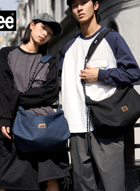 Lee潮牌斜挎包男2026运动户外背包大容量单肩包女轻便通勤吐司包