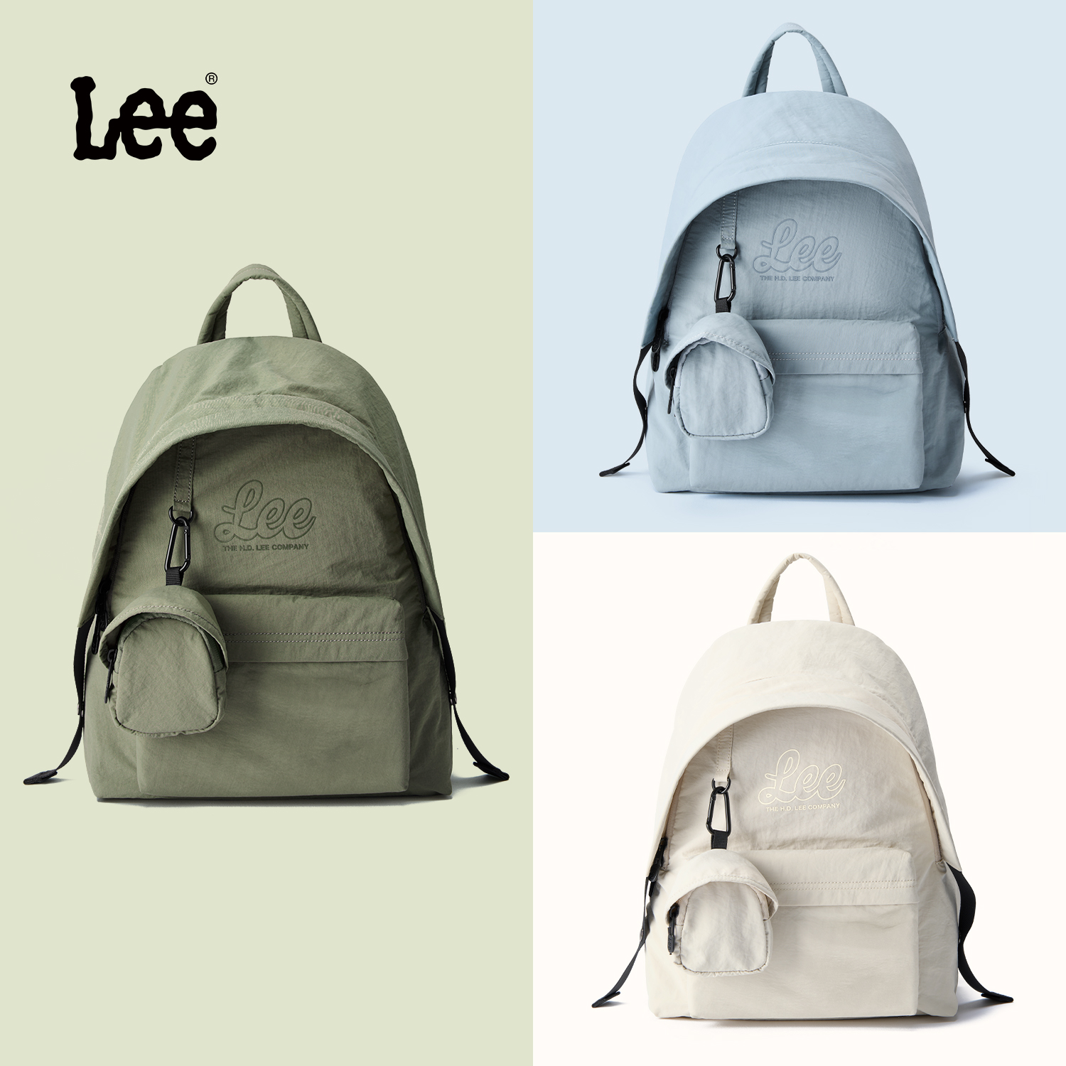 Lee帽檐双肩包女旅游轻便背包