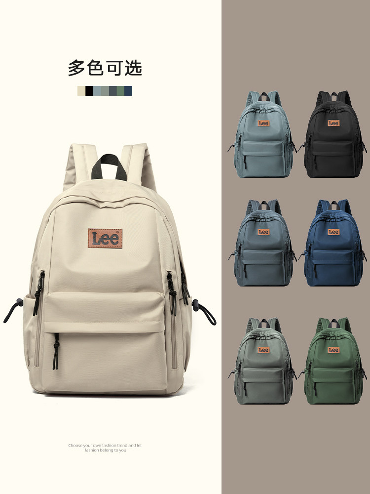 Мужская модная брендовая сумка для компьютера большой емкости Lee backpack, простая и универсальная задняя часть Изображение 1
