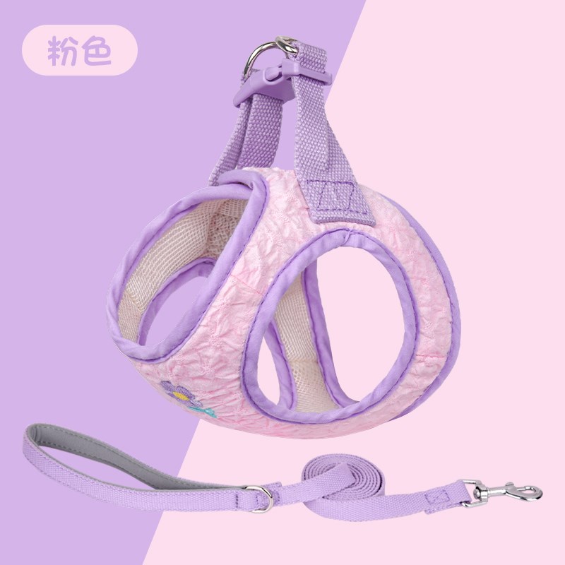 猫咪牵引绳防挣脱外出背心式胸背带布偶M小猫衣服带溜遛猫绳子