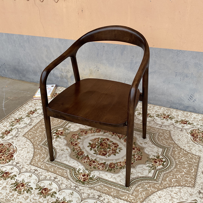 北美黑胡桃木餐椅实木日式舒美特扶手椅新中式原木家用休闲书桌椅