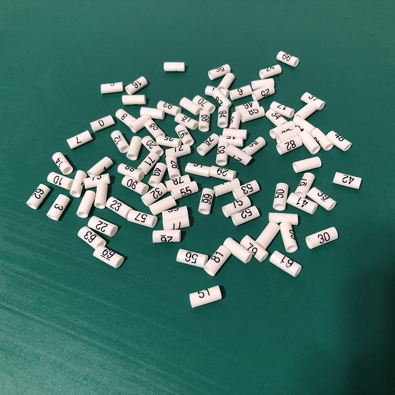 线缆标号数字号码管0-99标识标记电线号套管 白色梅花齿编号管PVC