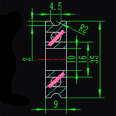 U型V型槽导向滑轮单列球轴承内径10mm外径35mm厚度9mmV5mm/U4.5mm