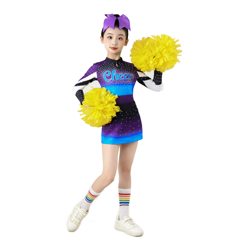 儿童竞技赛啦啦操花球比赛服装啦啦队演出服健美操服装套装舞蹈服