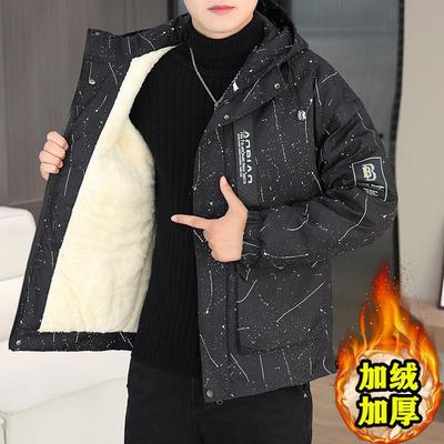 哈尔滨防寒衣服新款棉衣男士潮流外套冬季加绒加厚棉服防风保暖冲