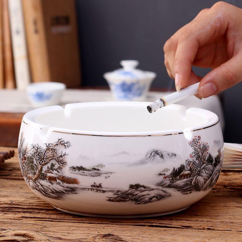 烟灰缸超大特大号创意个性时尚实用欧式复古大号特大码小号陶瓷多