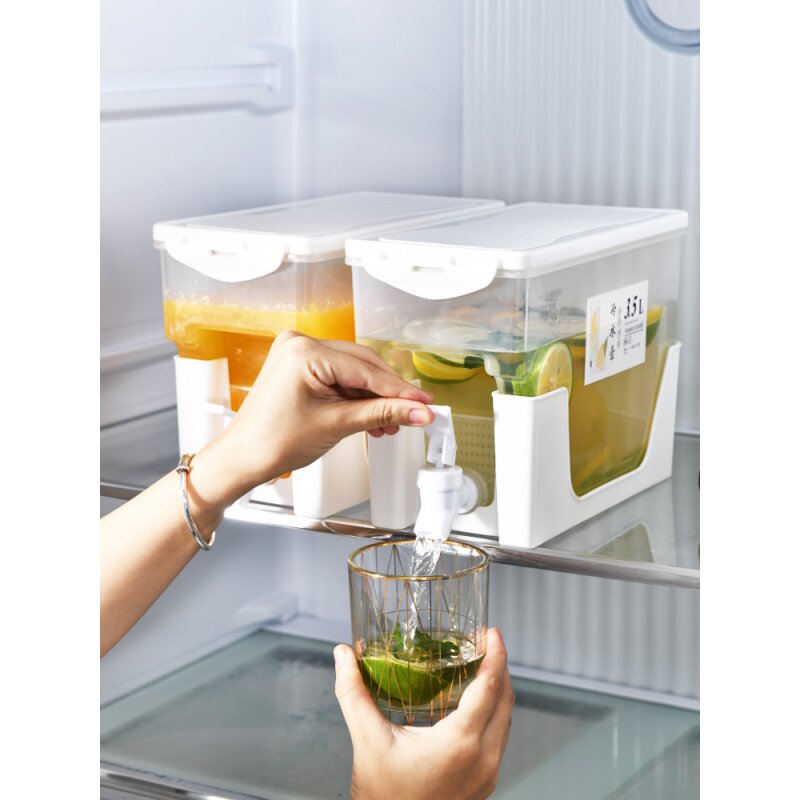 家用冰箱冷水壶带龙头大容量柠檬水果茶壶夏季凉水桶冷泡瓶冰水桶