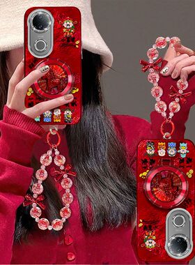 适用vivos20手机壳V2429A带镜头膜vivos20pro保护套V2430A新年女款5g支架手链vlvos2o全包边防摔viv0s20pr0红