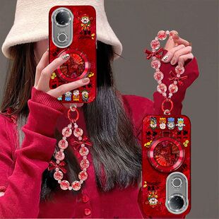 适用vivos20手机壳V2429A带镜头膜vivos20pro保护套V2430A新年女款5g支架手链vlvos2o全包边防摔viv0s20pr0红