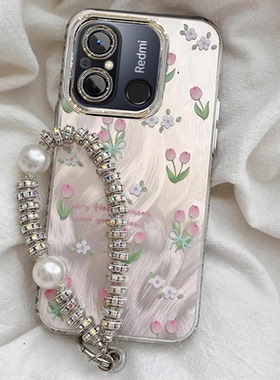 适用小米红米12c手机壳22120RN86C带镜头膜redmi12C全包软边hongmi12c保护套hm12c防摔c12新款女生手链时尚潮