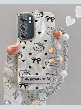 适用opporeno6手机壳带镜头膜peqm00卡通可爱opopreno6pro保护套pepm00新款女5g全包防摔0pp0ren0手链支架pr0