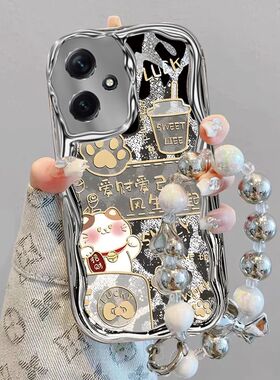 适用红米note12手机壳Note12Turbo保护套nota12r电镀硅胶软noto12rpro文字卡通n0te12pr0招财猫5g全包防摔女