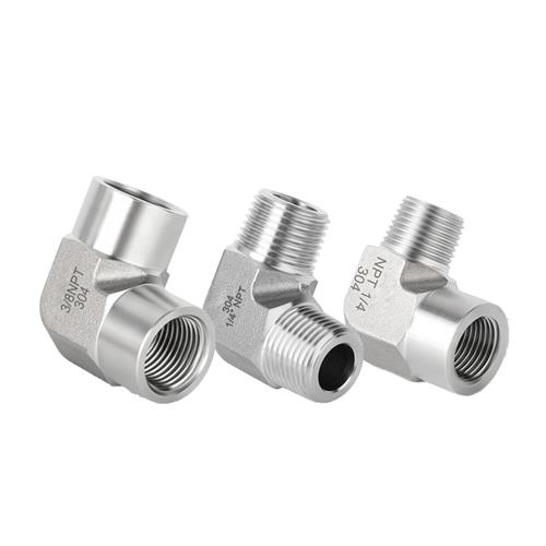 不锈钢高压弯头304内外丝2分直角接头模锻双内丝加厚锻造外丝弯通