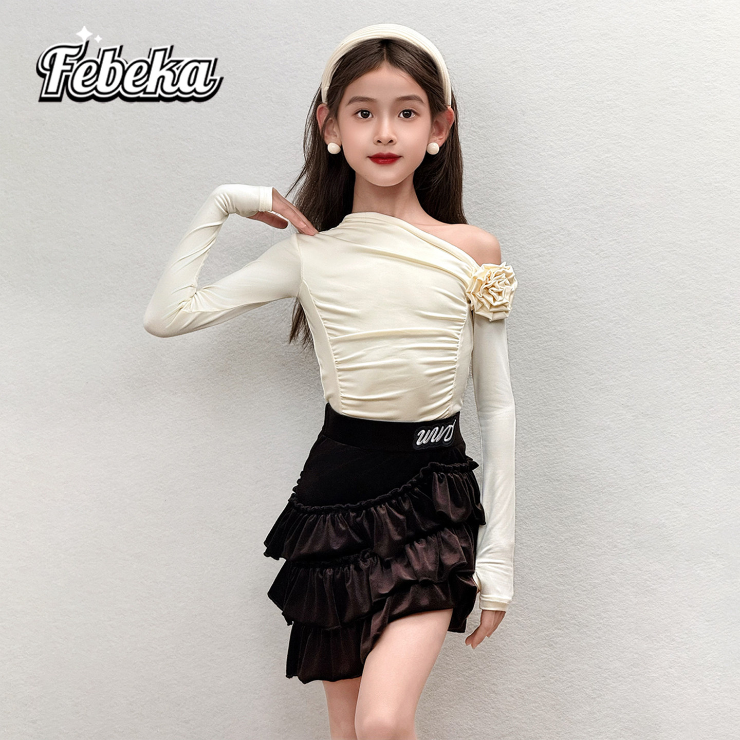 拉丁舞服练功服秋冬款女童演出服