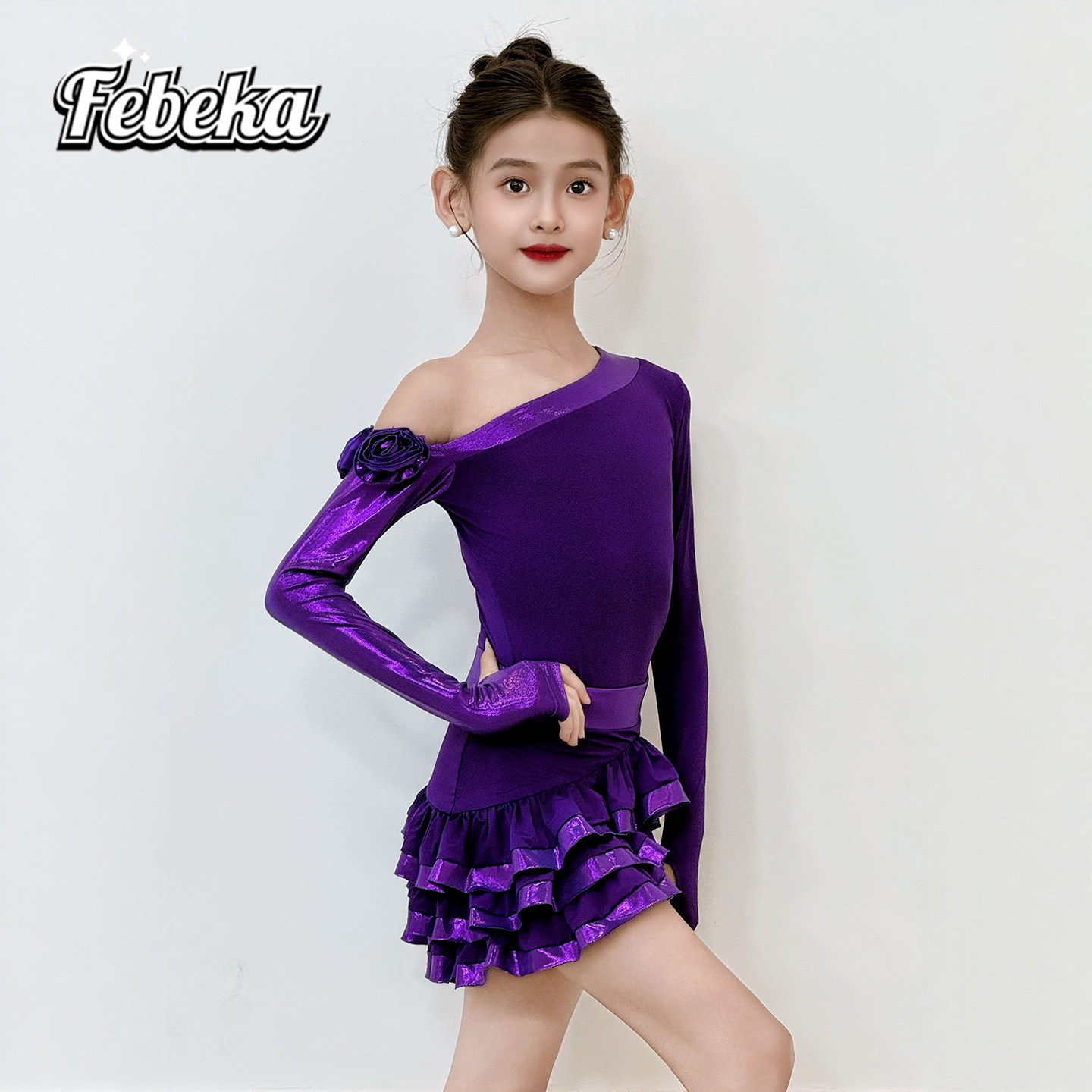 拉丁舞服练功服秋冬款女童演出服