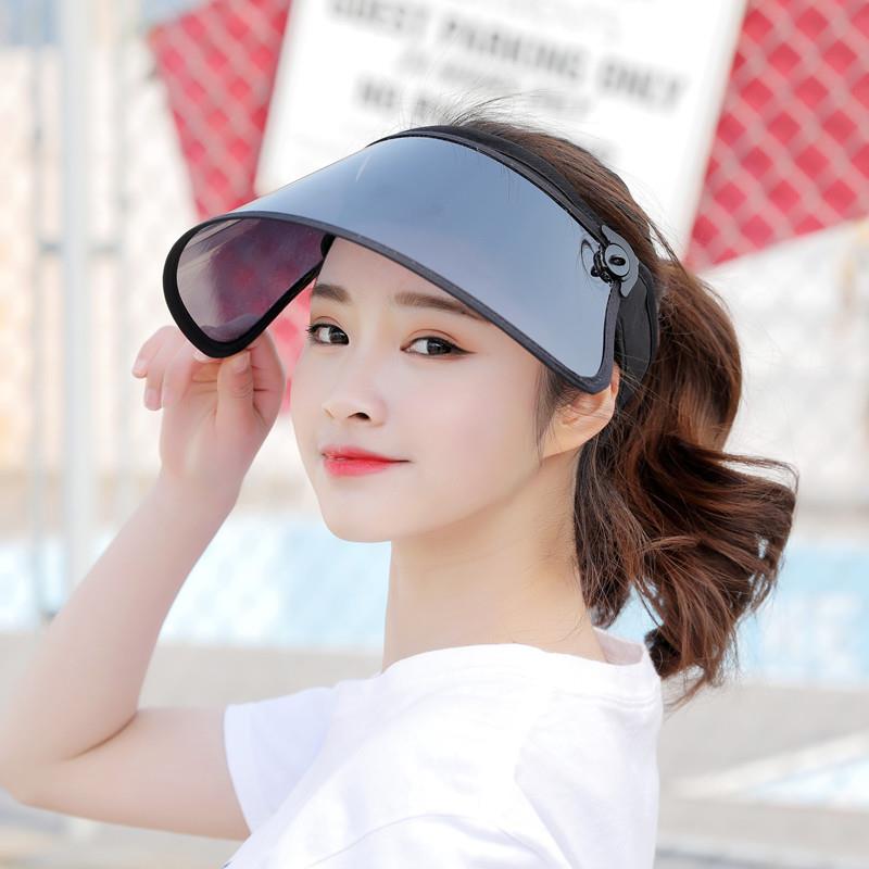 Adjustable Women Transparent Sun Visor Hat Cap Uv Protectio