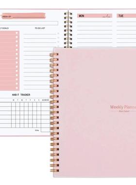 2025 A5 Weekly Planner Notebook for 52 Weeks Spiral Agenda D