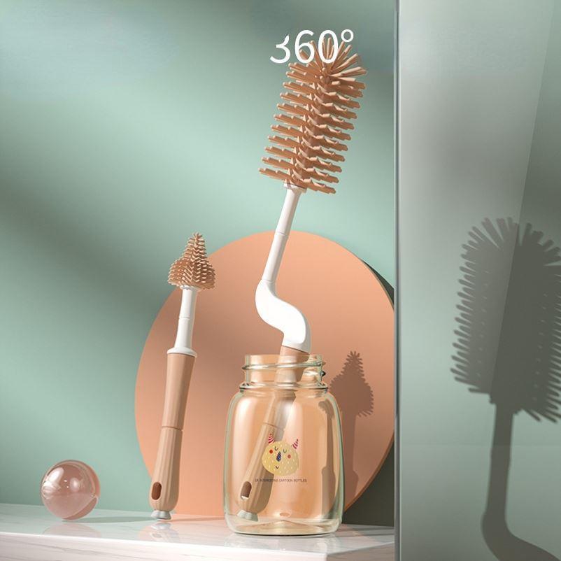 Silicone Bottle Brush 360 Degree Rotation Baby Pacifier Cup