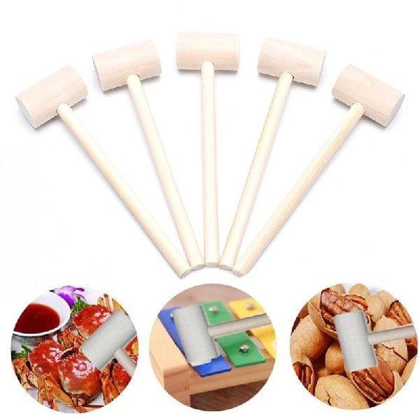 5 PCS Mini Wooden Hammer Ball Toy Hitting Replacement Wood