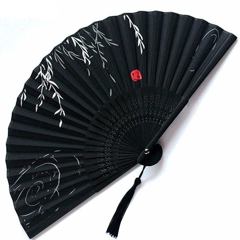 Bamboo Folding Fan silk Chinese Stylefan Hand Held Anitque A