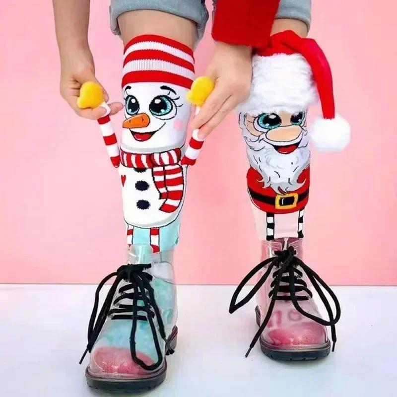 1-10Pairs Fun Christmas Socks Santa and Snowman Novelty Wome