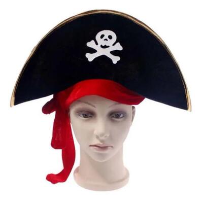 Halloween Red Streamer Pirate Hat Funny Costume Special