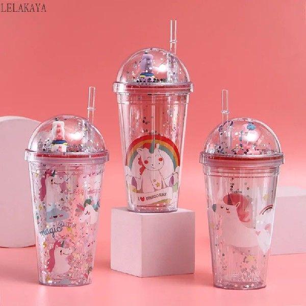 450ml Unicorn Kawaii Water Bottle Double Layer Summer Water
