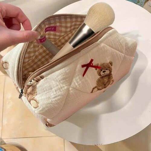 Cotton Quilted Makeup Bag Coquette Accessories Make up Bag O