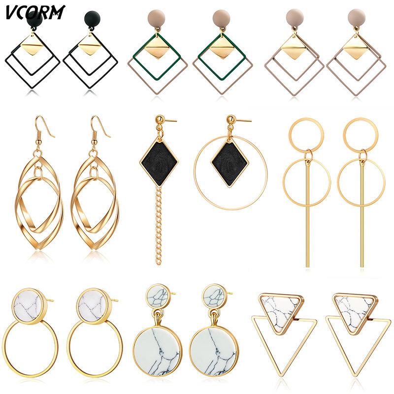NEW Korean Vintage Acrylic Earrings for Women Statement
