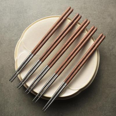 Stainless steel headed wooden chopsticks, hot pot chopsticks