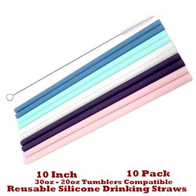 Reusable Silicone Drinking Straws Jar and Tumbler