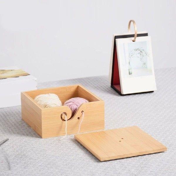18*18*9cm Yarns Storage Wooden Case with Lid Creative
