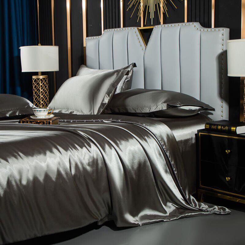 stain silk Bedding Cover Bed Sheet Bedcover Bedsheet Sheets - 实物图