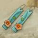 Painted Women Leaf Blue Bohemian for Flower Earrings Tribal