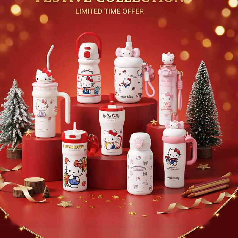 【烈儿宝贝直播间】hellokitty凯蒂猫保温杯吸管杯女生水杯子礼物