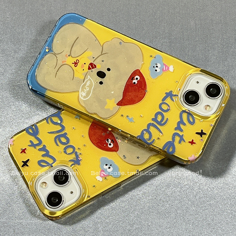趣味可爱卡通涂鸦考拉适用苹果16Promax手机壳iphone15pro新款14小众女14pro硅胶13少女心16pro创意网红全包